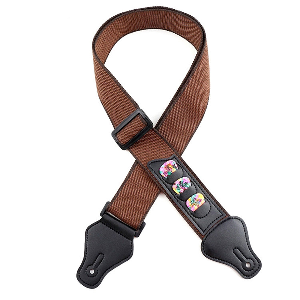 Guitar Strap for Acoustic Classic Electric and Bass Guitars -Brown