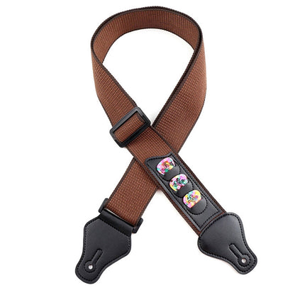 Guitar Strap for Acoustic Classic Electric and Bass Guitars -Brown
