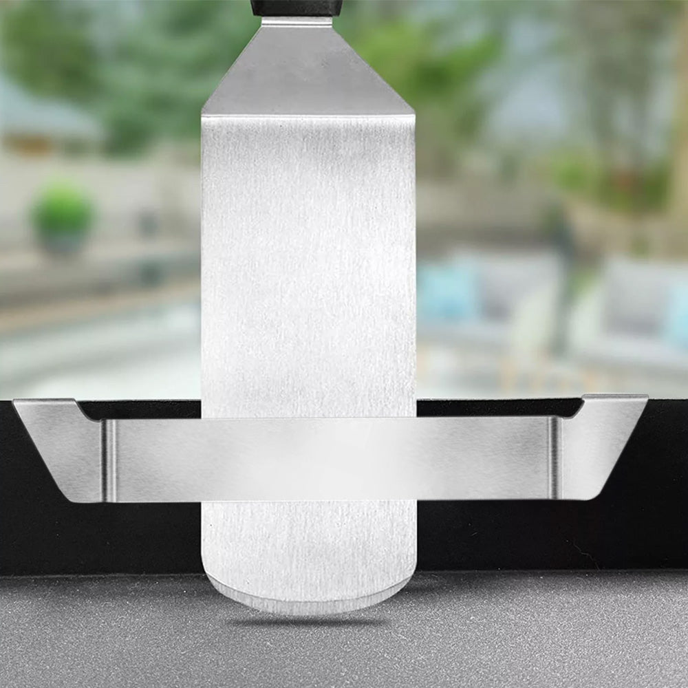 2Pcs 15cm Griddle Spatula Holdes Stainless Steel Grill Barbecue Tool Rack Griddle Accessories