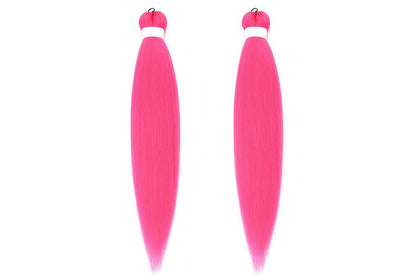 4Pcs Pre Stretched Hair Extensions Synthetic Hair Extension for Cosplay-Pink