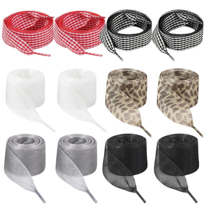 6 Pairs Wide Satin Ribbon Replacement Shoelaces