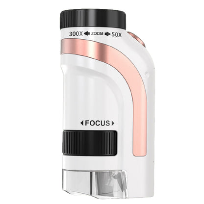 50X-300X Handheld Microscope with LED Lights Portable Pocket Zoom Pink