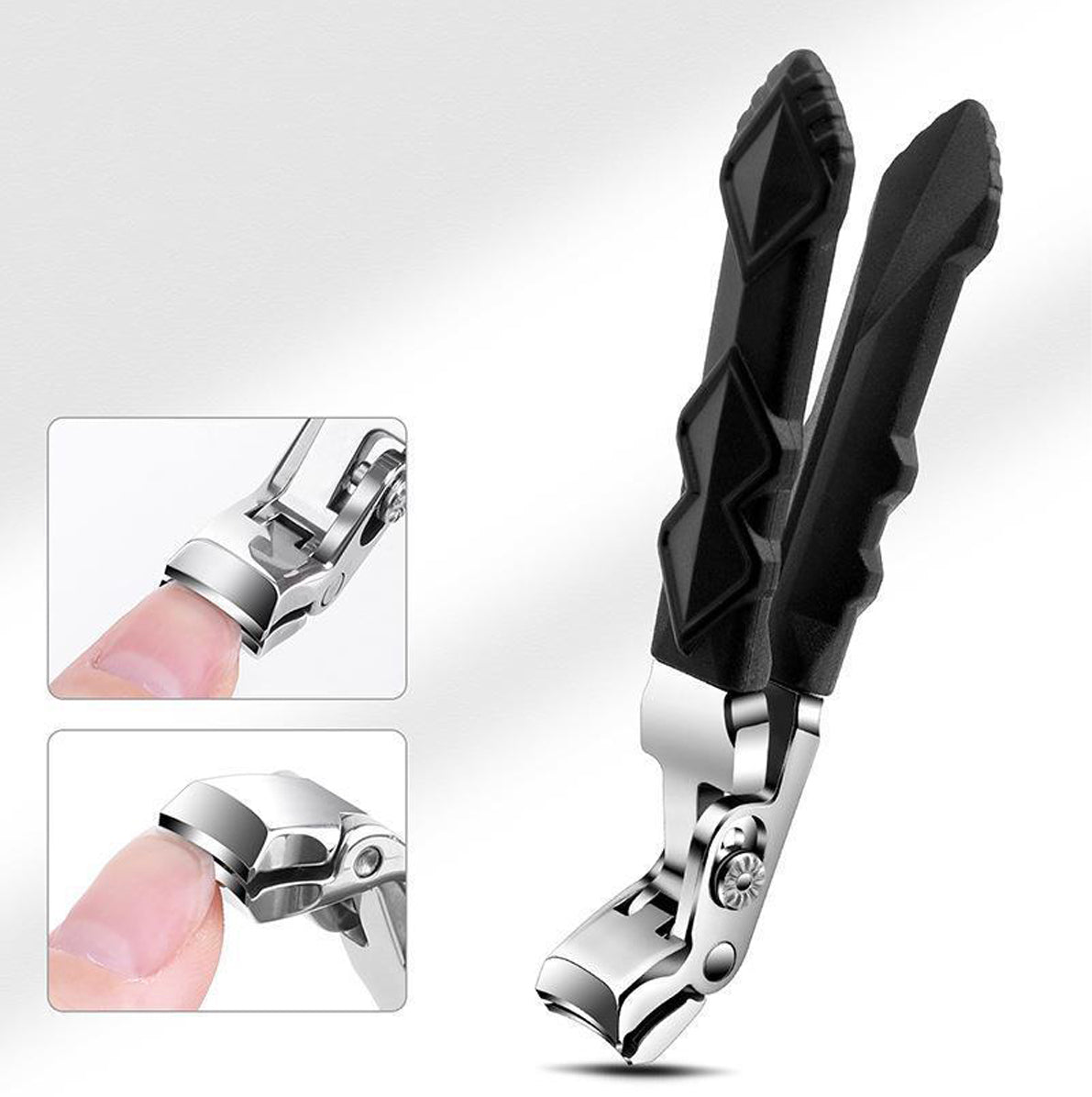 Angled Toenail Clipper Stainless Steel Long Handle Wide Jaw