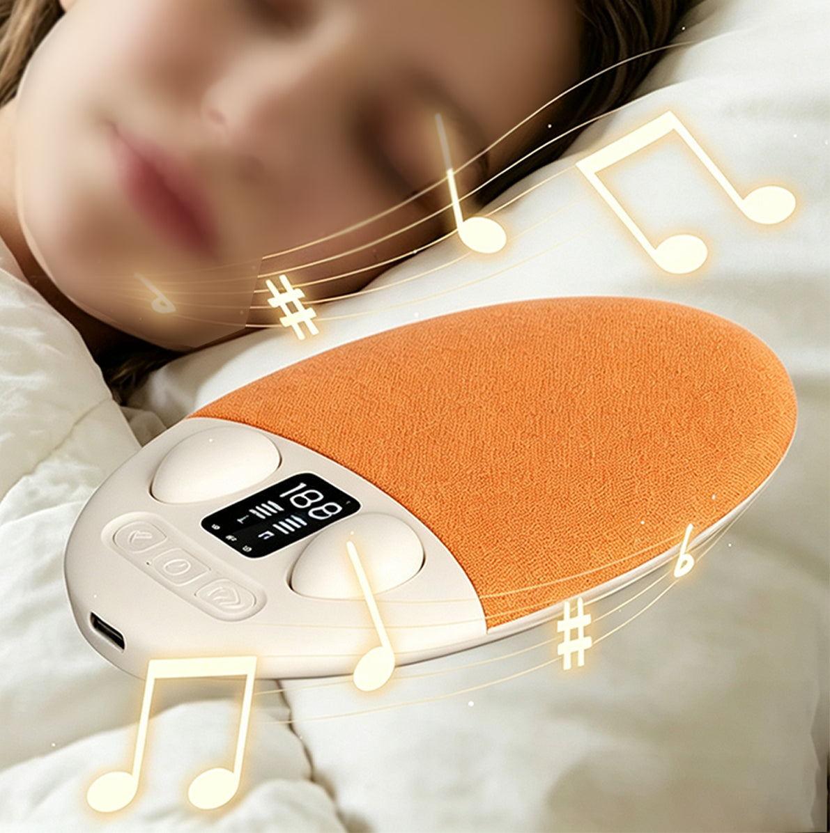 2 in 1 Under Pillow Sleep Speaker Bluetooth Headphones - Orange