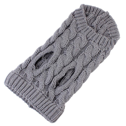 Puppy Dog Jumper Winter Warm Knitted Sweater Pet Clothes for Small Dogs Coat -Grey