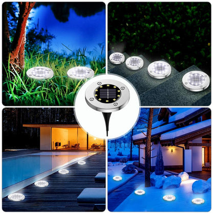 10-LED Solar Ground Lights-White color