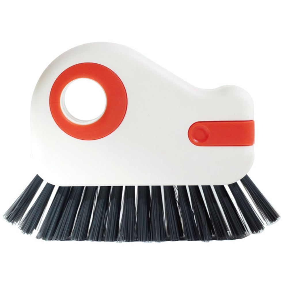 2-in-1 Groove Crevice Cleaning Brush Window Track Cleaning Tool with Hidden Scraper Orange