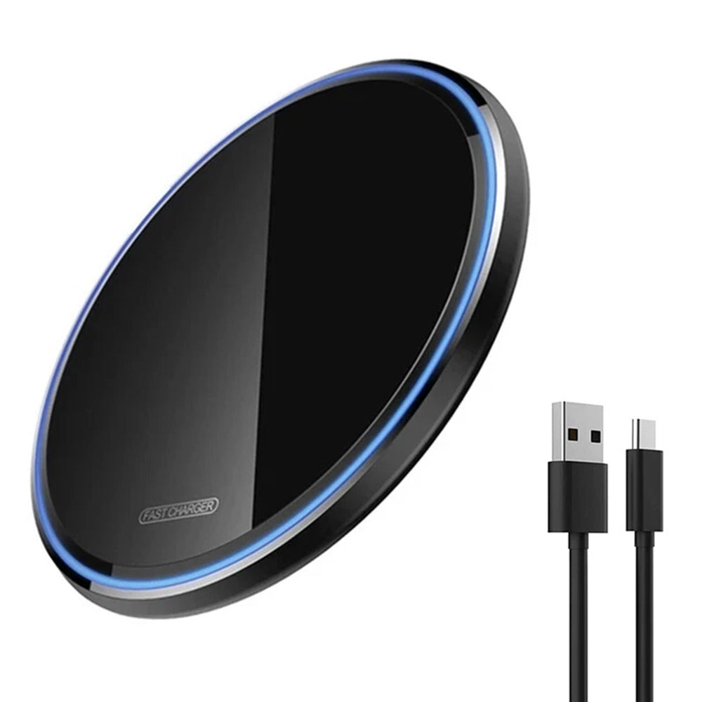 Fast Wireless Charger Pad with Mirror Surface for Phone-Black