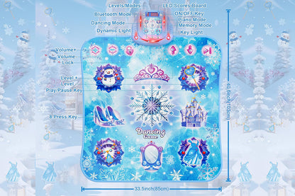 Music Dance Pad Toy  LED Lights Princess Dancing Mat with 8 Button Music Mode