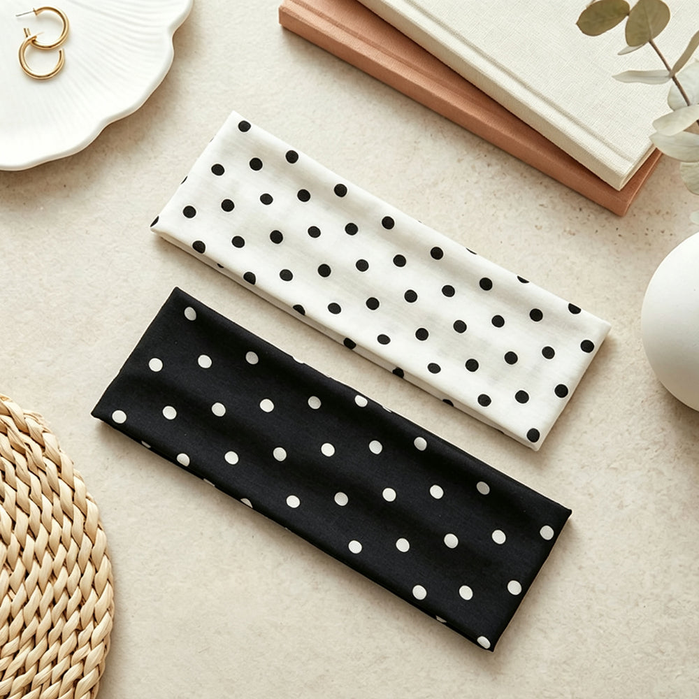 6 Pieces Polka Dot Headbands Set Retro Headbands
