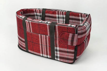 Center Console Dog Seat for Small Dog Seat Pet Booster for Dogs-Red