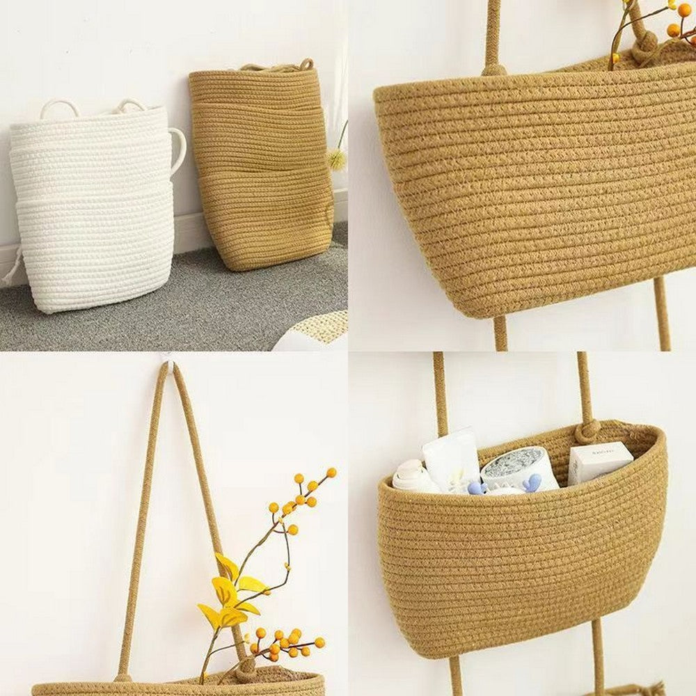 Over the Door Hanging Organizer Bag Detachable 3-Tier Hanging Wall Basket