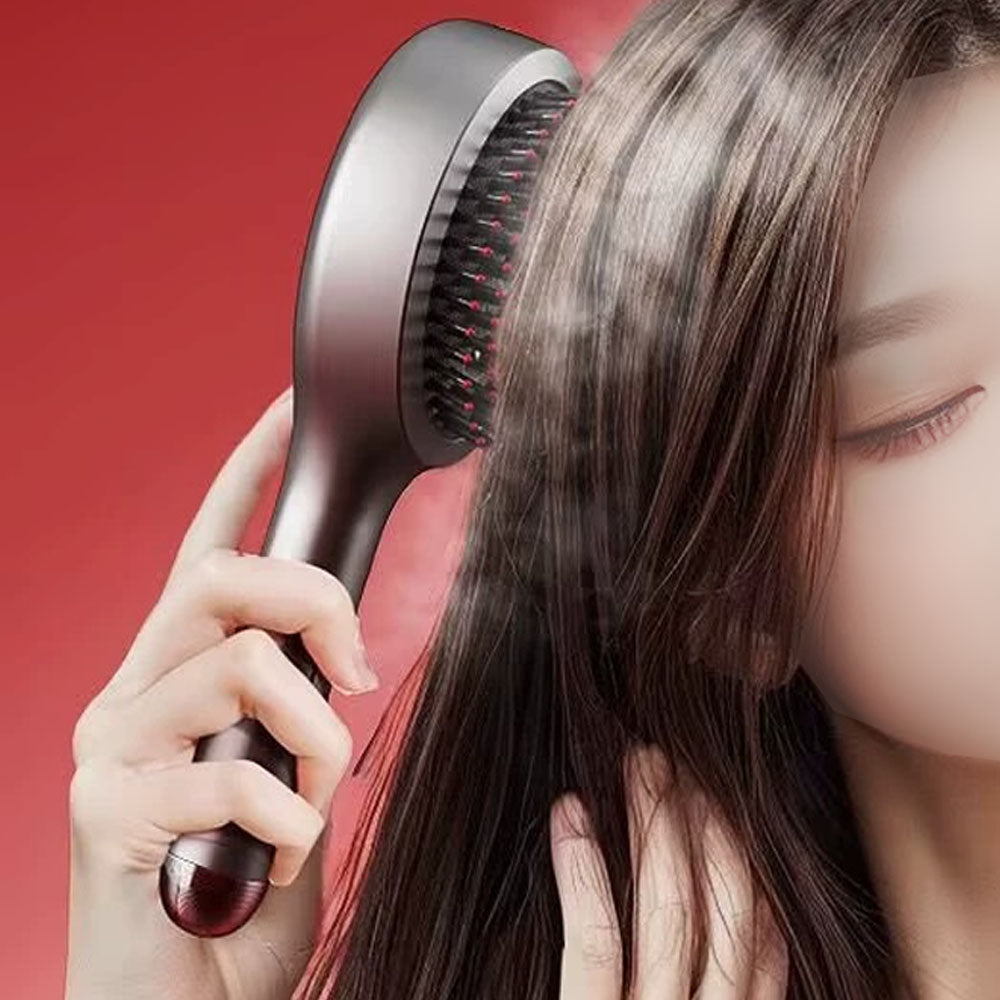 3 in 1 Electric Spray Hair Comb with Mist Function-Grey