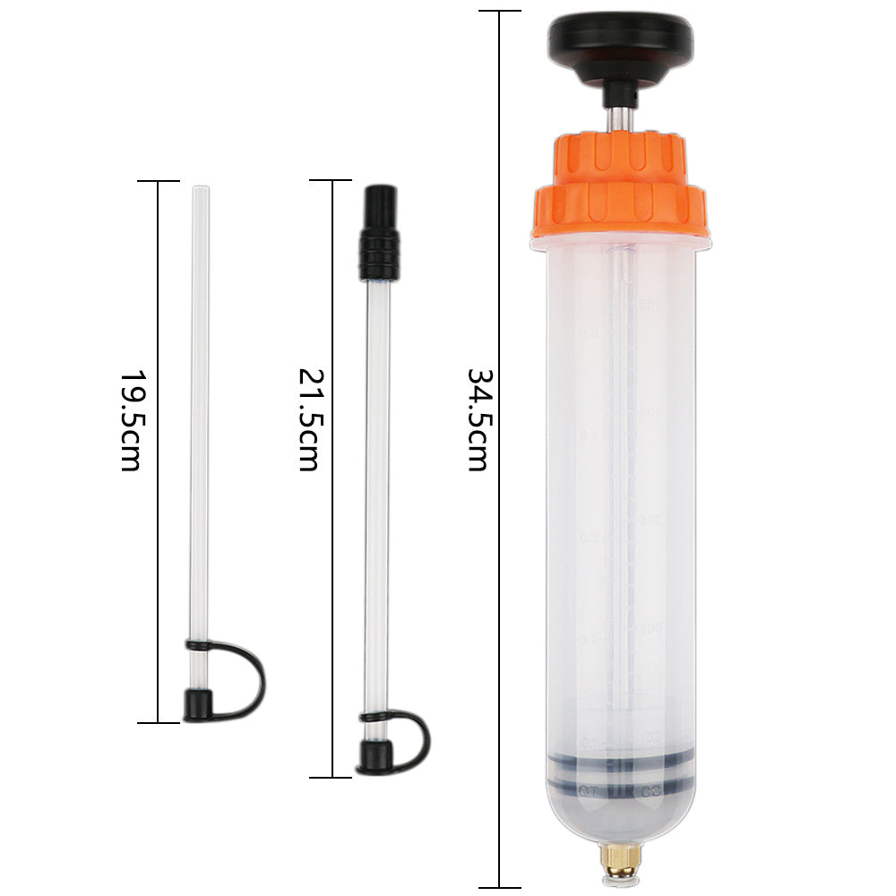 500CC Waste Oil Fluid Extractor Pump Manual Suction Vacuum Fuel Transfer Tool for Car Orange