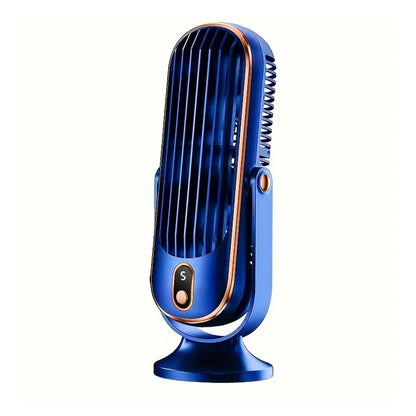 Wireless Cooling Table Fan Portable Tower Fan With 5 Speeds And 720 Degrees Oscillation-Blue