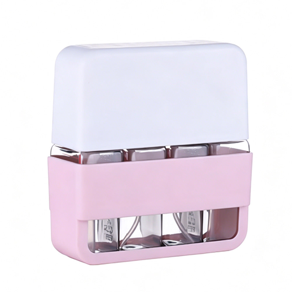 Portable 4-in-1 Travel Bottle Set for Toiletries-Pink