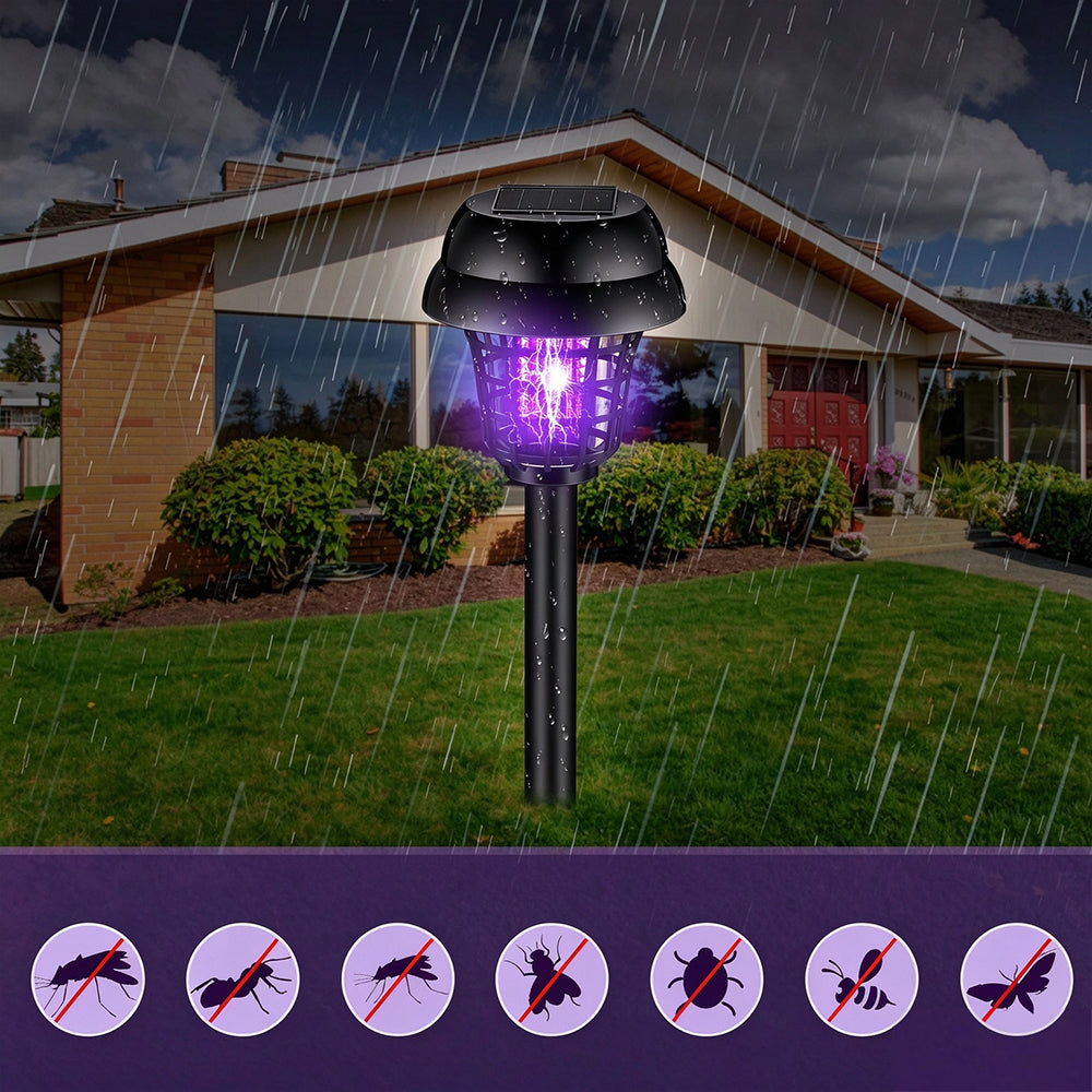 4 Pack Solar Bug Zapper Purple Light Outdoor Bug Zapper