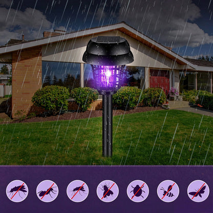4 Pack Solar Bug Zapper Purple Light Outdoor Bug Zapper