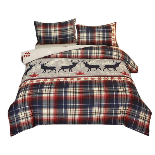 Christmas Pattern Bedding Set Xmas Style Duvet Cover Pillowcase  Home Decor Style 1