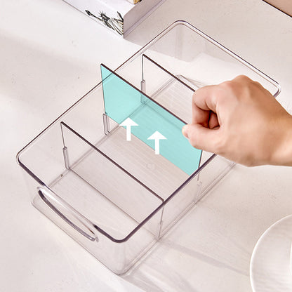 6Pcs Cabinet Organizer Bins with Handle Divided Storage Container for Kitchen