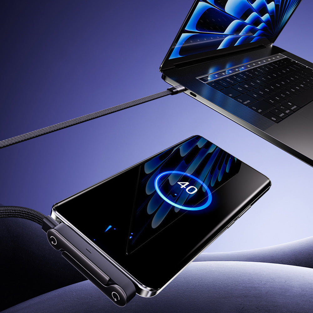 2-in-1 Angled Fast Charging Data Cable with Phone Stand for Gaming and Travel