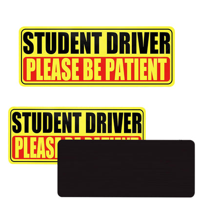 5Pcs Student Driver Sticker Reflective Please Be Patient Car Sticker-Style2