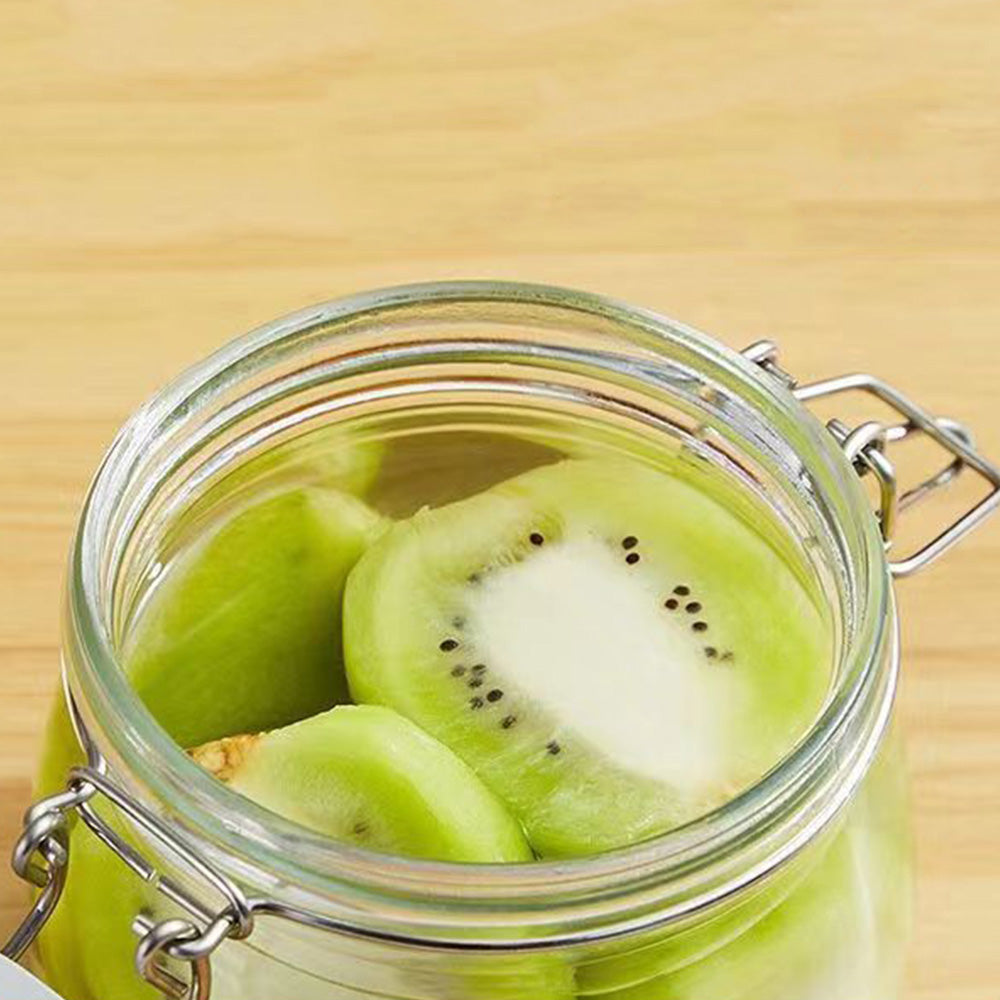 Clear Glass Airtight Storage Jar with Clamp Lid and Silicone Seal