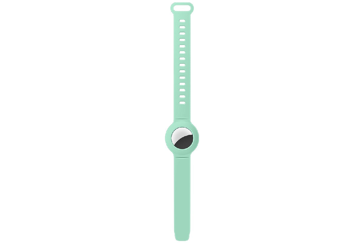 Silicone Watch Band AirTag Bracelet  Kids Silicone Watch Bands Anti-Scratch Films Wristband for Apple AirTag-Green