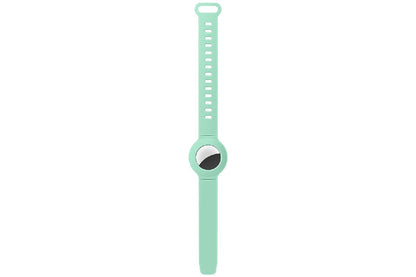 Silicone Watch Band AirTag Bracelet  Kids Silicone Watch Bands Anti-Scratch Films Wristband for Apple AirTag-Green