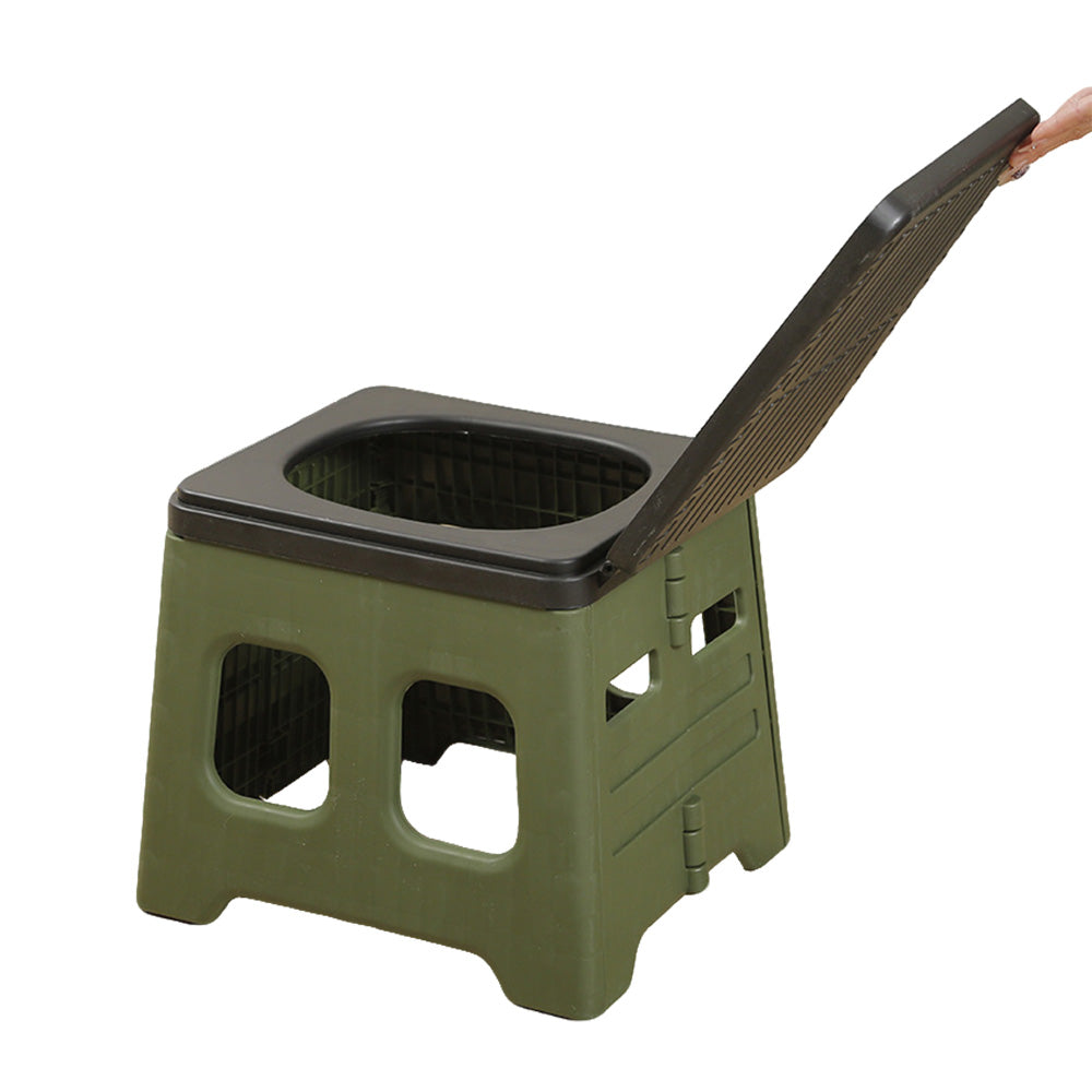 Portable Folding Toilet for Camping and Travel Green