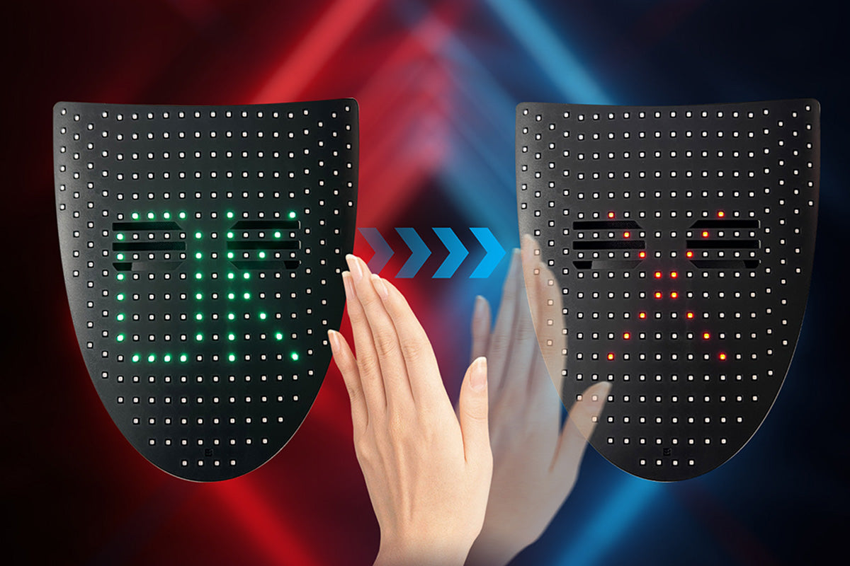 LED Light Up Mask with Gesture Sensing 50 Patterns Changing Halloween Party Props