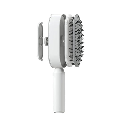 Self Cleaning Hair Brush with Holder Easy Clean Massage Hair Comb for for Thick Curly Long Hair