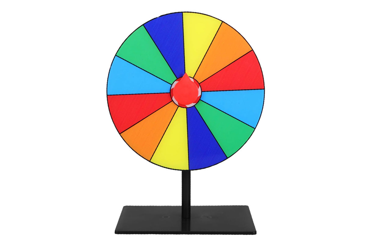 12-Slot 20cm Lucky Prize Wheel Tabletop Spin Game for Party Events and Raffles