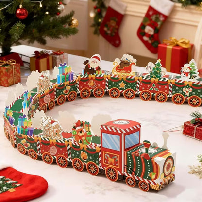 2 Pack 24 Day Christmas Train Advent Calendar with Stickers DIY 3D Paper Countdown Empty Box