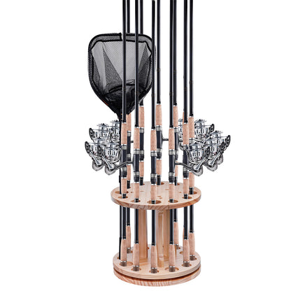 360 Degree Rotating Floor Fishing Rod Rack Holds 12 Rods