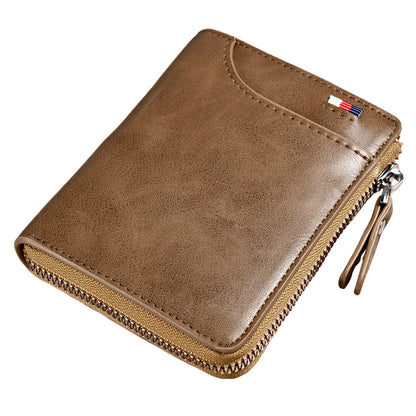RFID Shielding PU Wallet Anti-theft Cash Credit Card Holder ID Purse Khaki