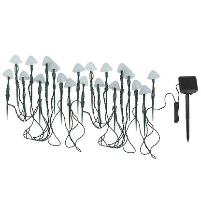 5m 20LED Solar Mushroom String Lights Patio Walkway Lamp Outdoor Garden Decor