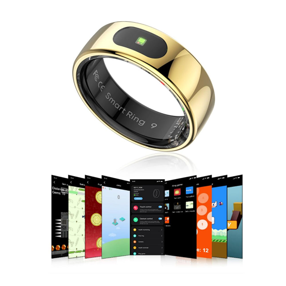 Smart Ring Health Tracker Ring with Touch Control - Gold