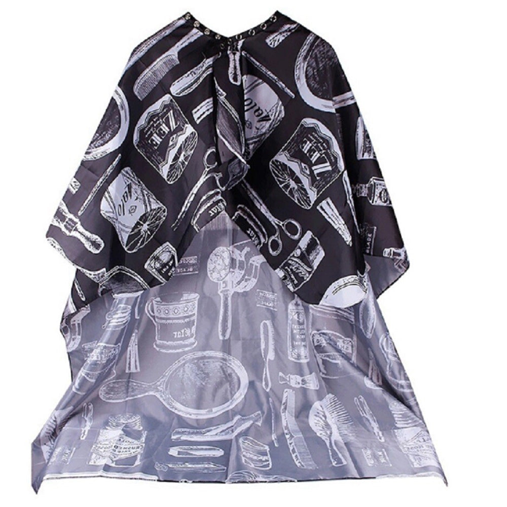 Hair Cutting Cape Set Barber Cape with Neck Duster Brush for Men Women Salon Supplies-Black