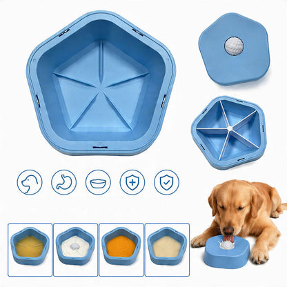 2 in 1 Removable Insert Slow Feeder Pet Bowl - Blue