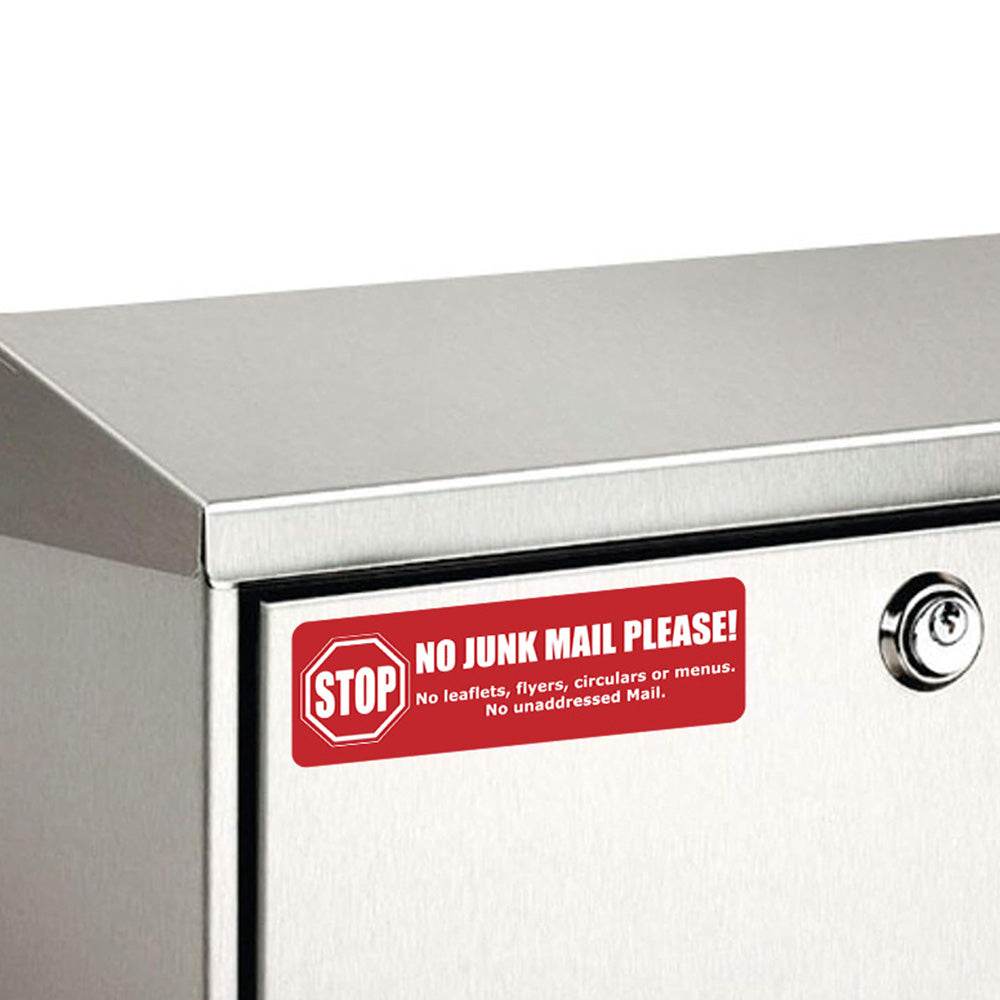 10 Pack Self Adhesive No Junk Mail Mailbox Stickers