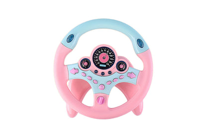 Electric Early Education Simulation Steering Wheel Toy for kid-Pink