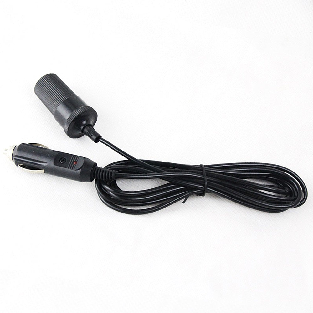 2Pcs 12V Car Cigarette Lighter Adapter Extension Cable Cord Plug Connector