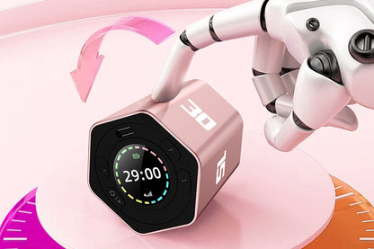 Cube Timer Rotating Timer with Vibration Adjustable Volume Countdown-Pink
