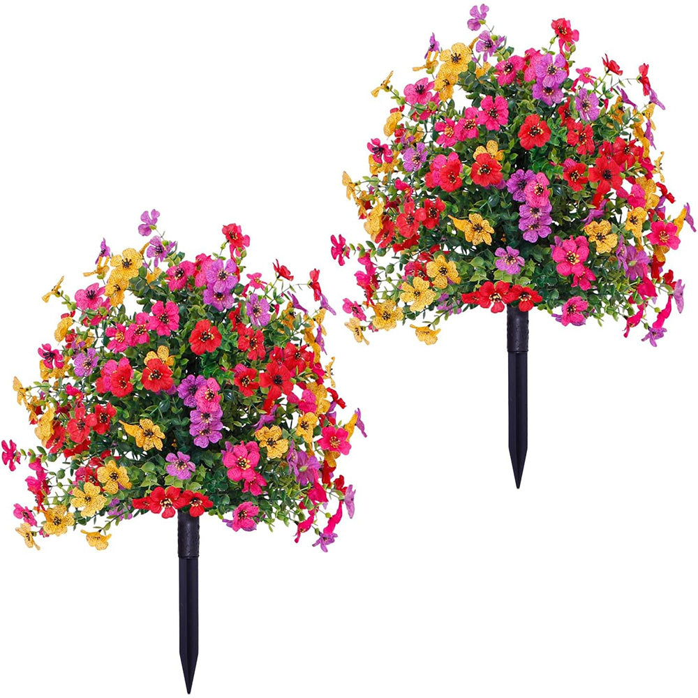 2Pcs Artificial Daisies Potted Plant UV Resistant Fake Flowers for Outdoor Garden Porch