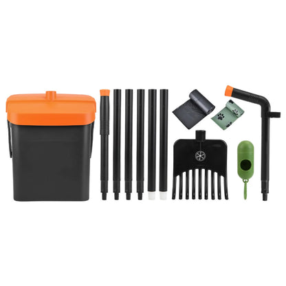 Pet Pooper Scooper Swivel Bin And Rake With Bag Attachment For Lawn Yard