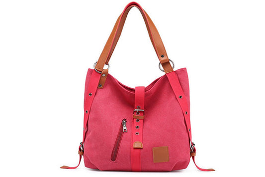 Women Practical Multifunctional Shoulder Bag For Shopping Travel-Pink