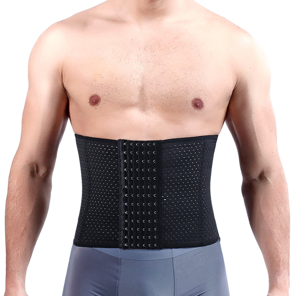 Waist Trainer For Men Waist Trimmer Tummy Shapewear Slimming Girdle Back Support-Black