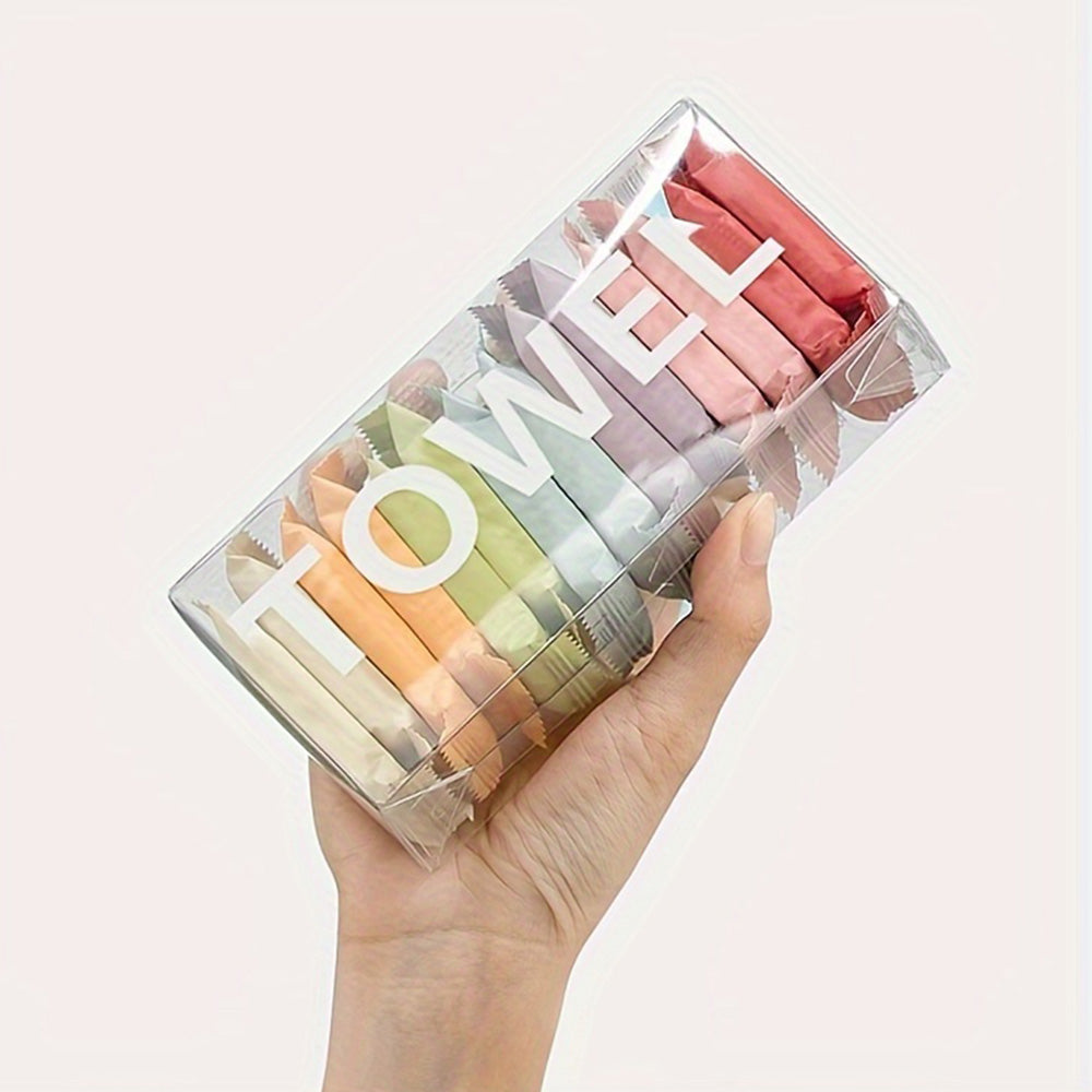 28Pc Disposable Compressed Towels Travel Washcloth Wet and Dry Use