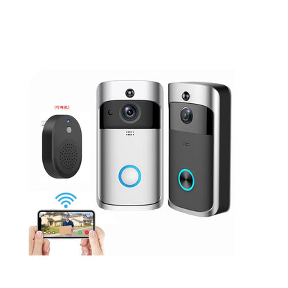 Wireless WiFi Video Doorbell with Smart Intercom and Security Camera-Silver
